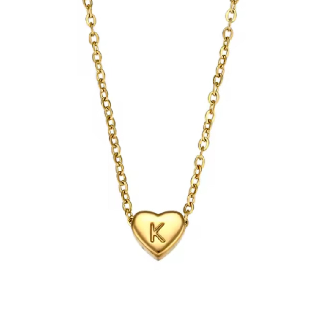 Dainty Heart Initial | Necklace