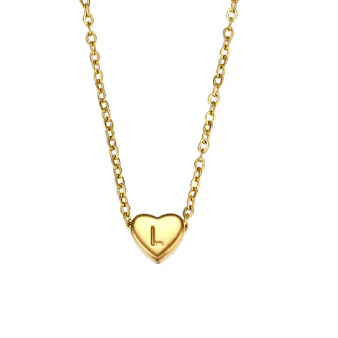 Dainty Heart Initial | Necklace