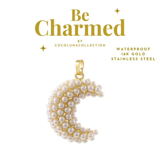 Crescent Pearl  Pendant Gold | Charms