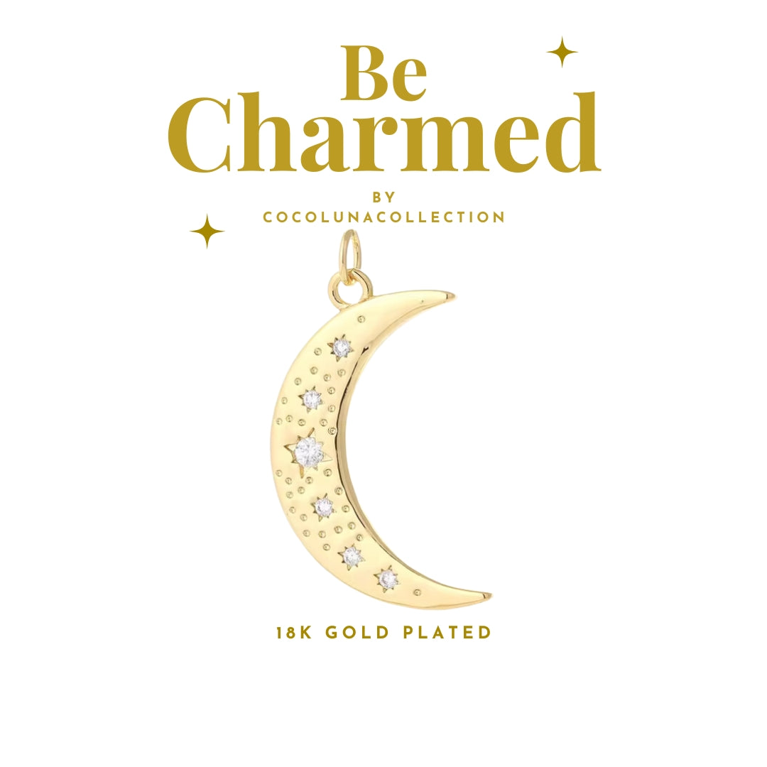 Diamante Crescent Moon | Charm