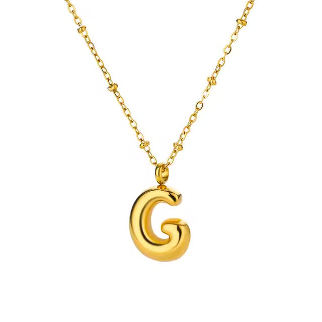 Gold Dainty Balloon Initial Necklaces