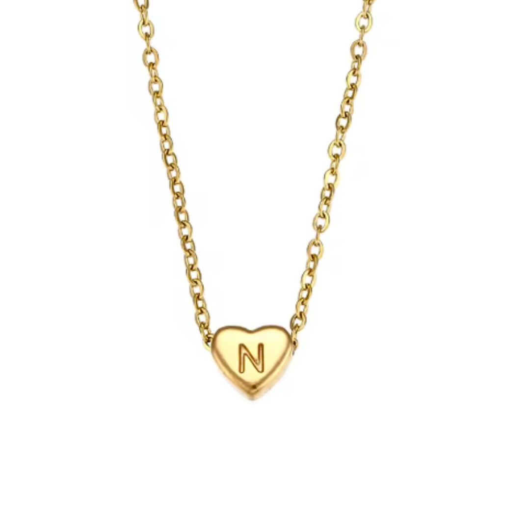 Dainty Heart Initial | Necklace