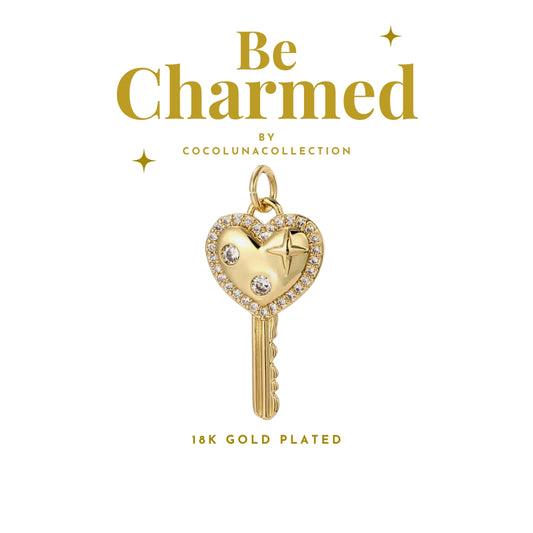 Diamante Starry Heart Key | Charm