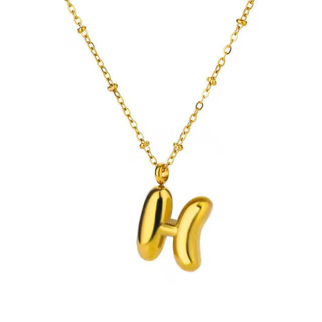 Gold Dainty Balloon Initial Necklaces