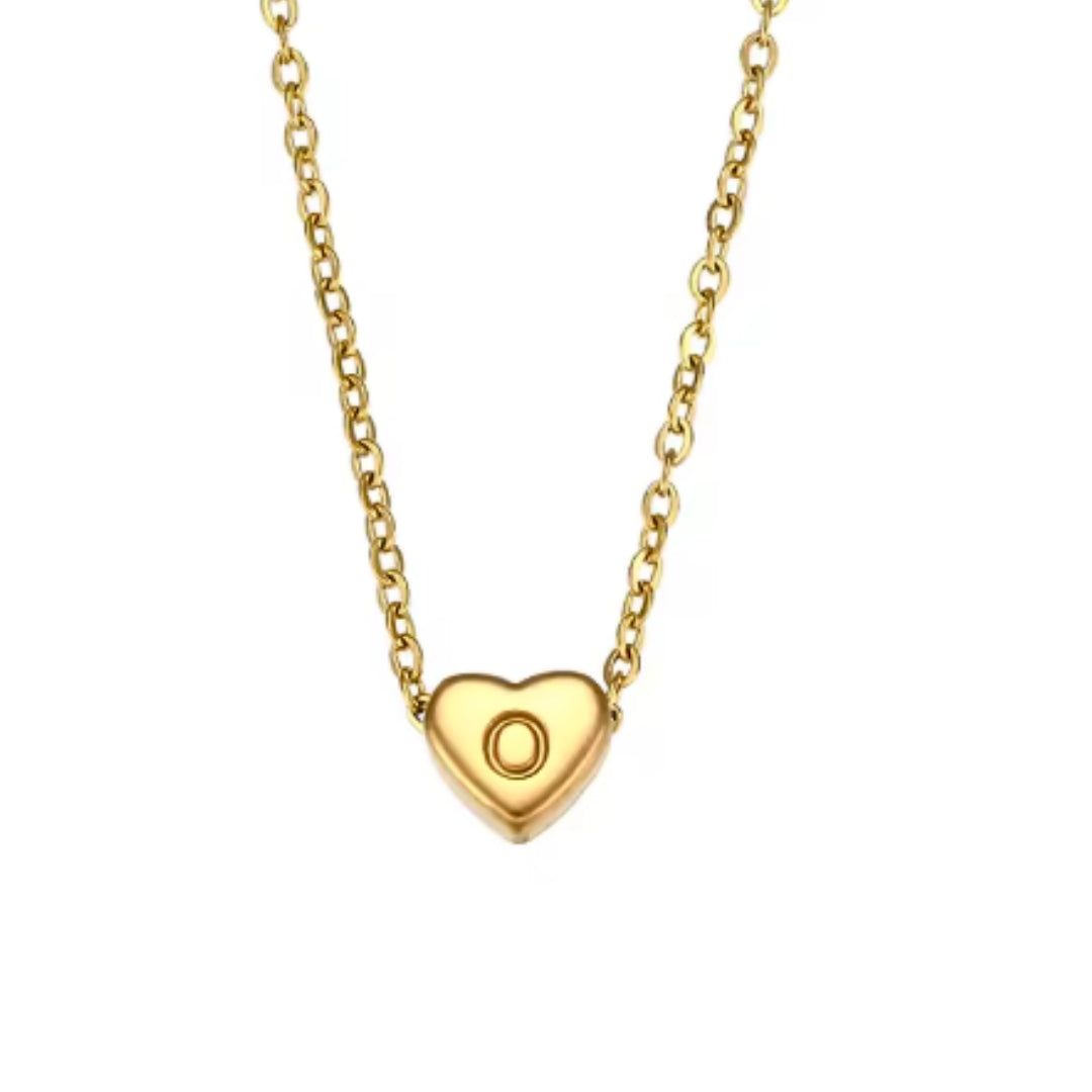 Dainty Heart Initial | Necklace