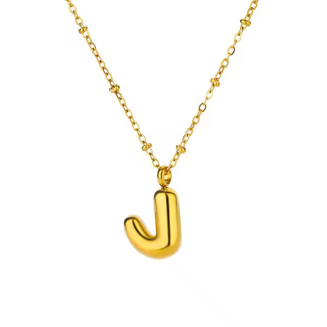 Gold Dainty Balloon Initial Necklaces