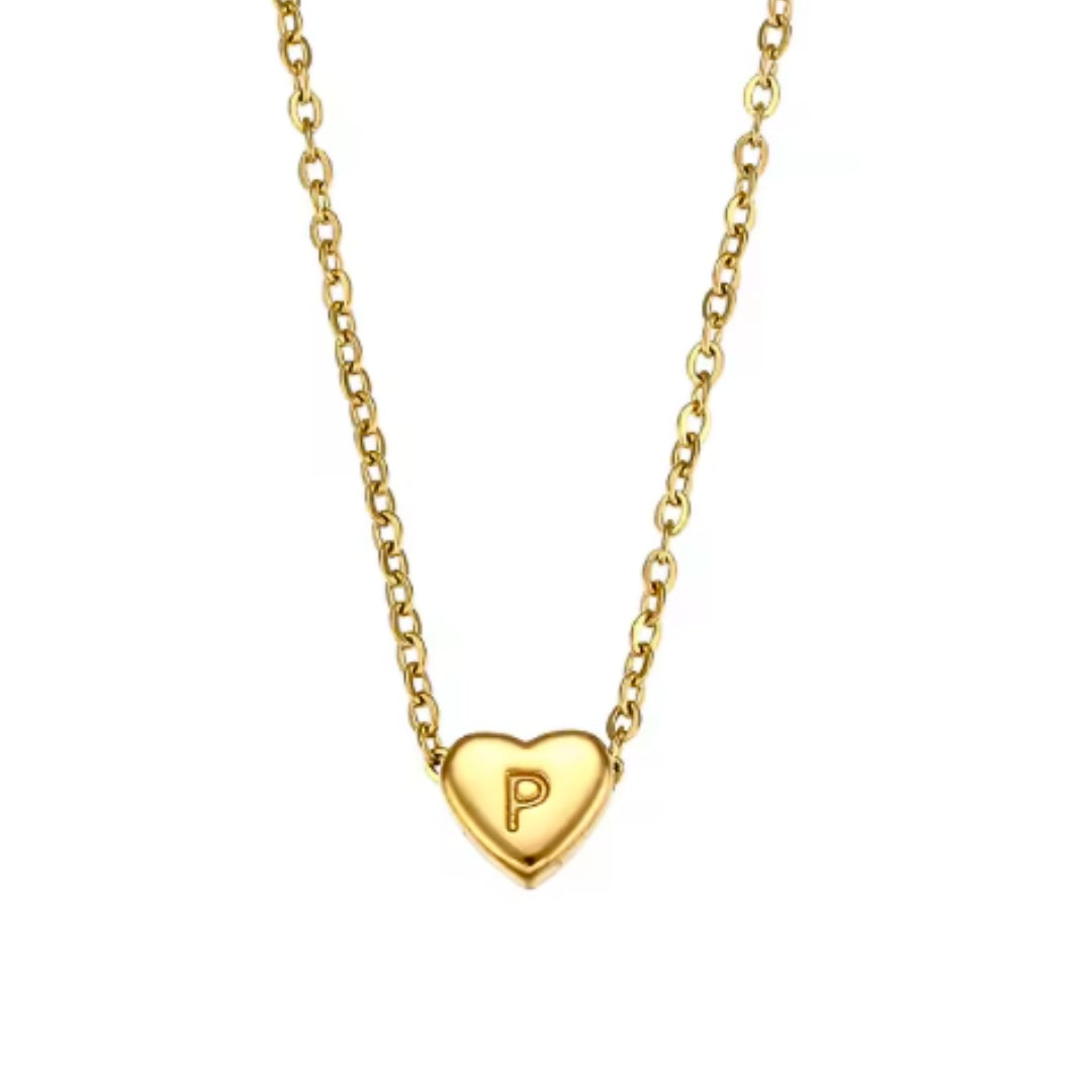 Dainty Heart Initial | Necklace