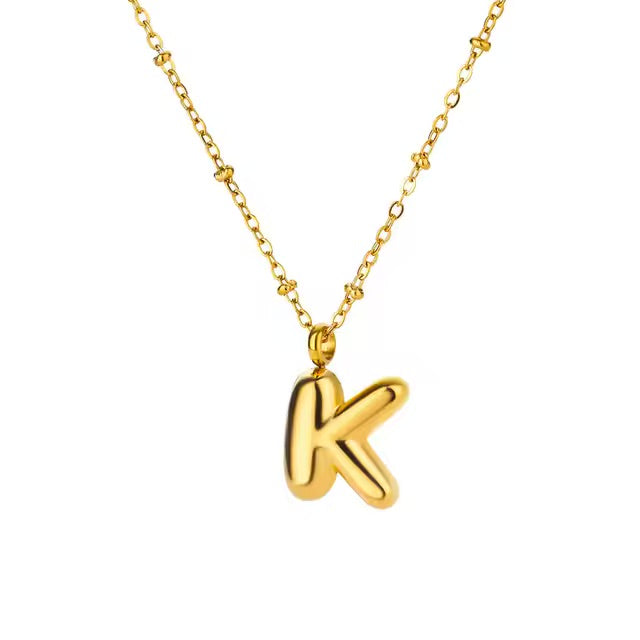 Gold Dainty Balloon Initial Necklaces