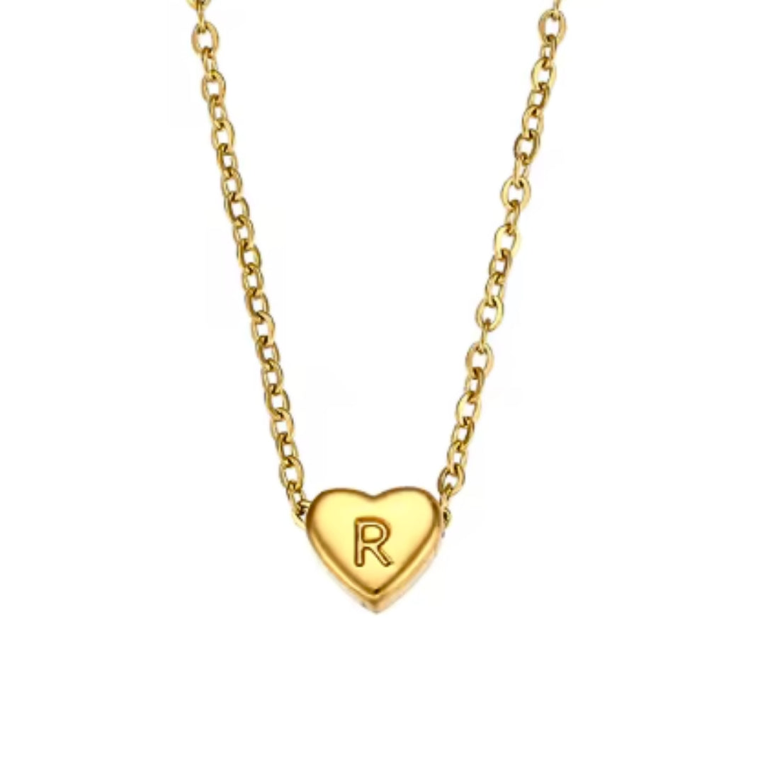 Dainty Heart Initial | Necklace