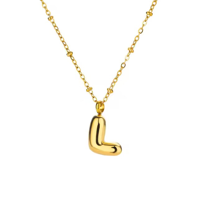 Gold Dainty Balloon Initial Necklaces