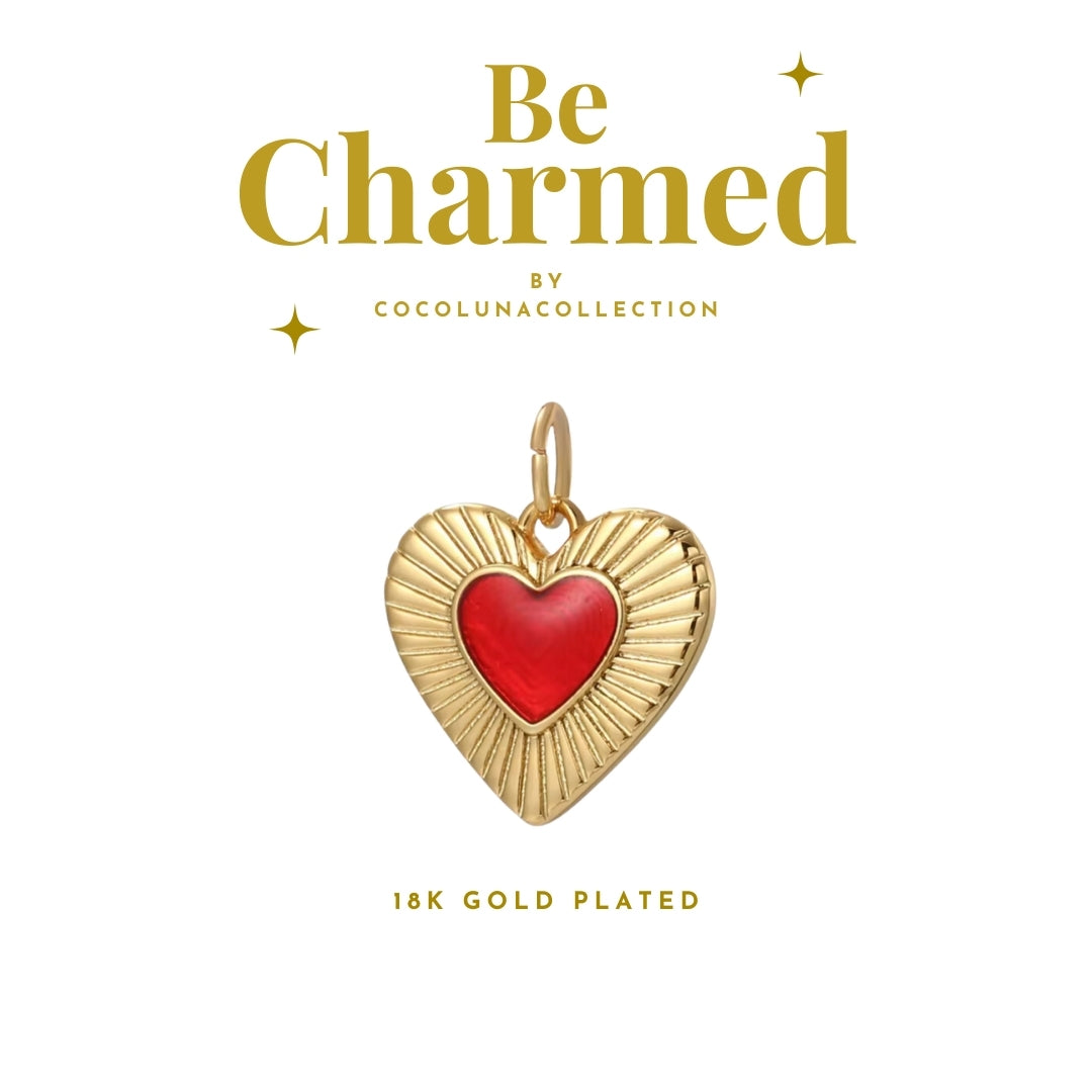 Double Heart Red & Gold | Charm