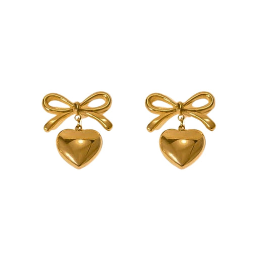 Bow Heart Stud | Earrings