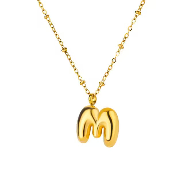 Gold Dainty Balloon Initial Necklaces