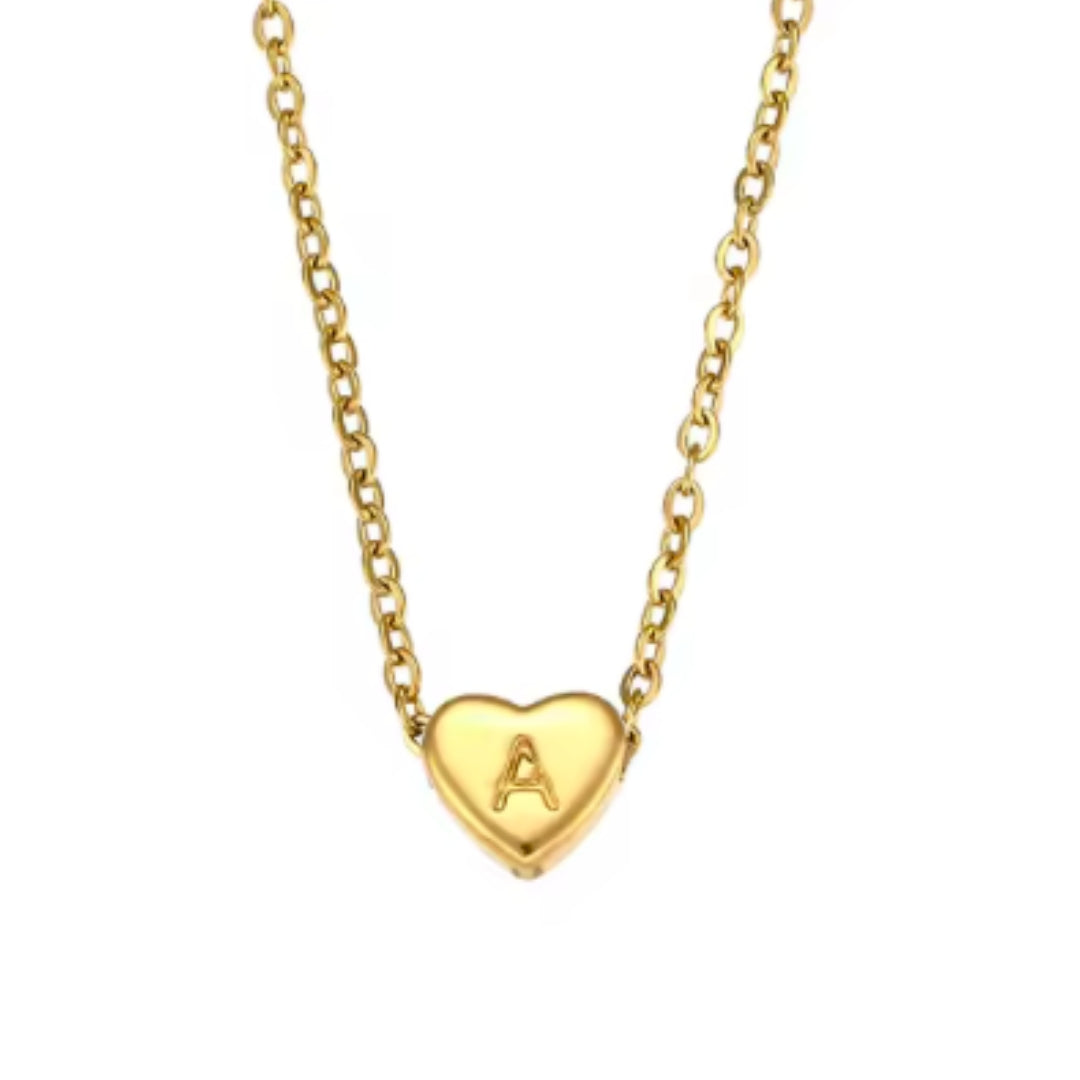 Dainty Heart Initial | Necklace