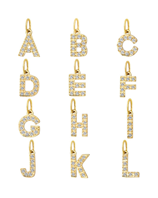 Diamante Gold Initial | Charms