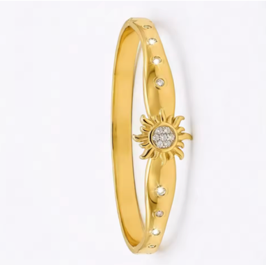Sparkling sunshine bangle stainless steel Gold or Silver