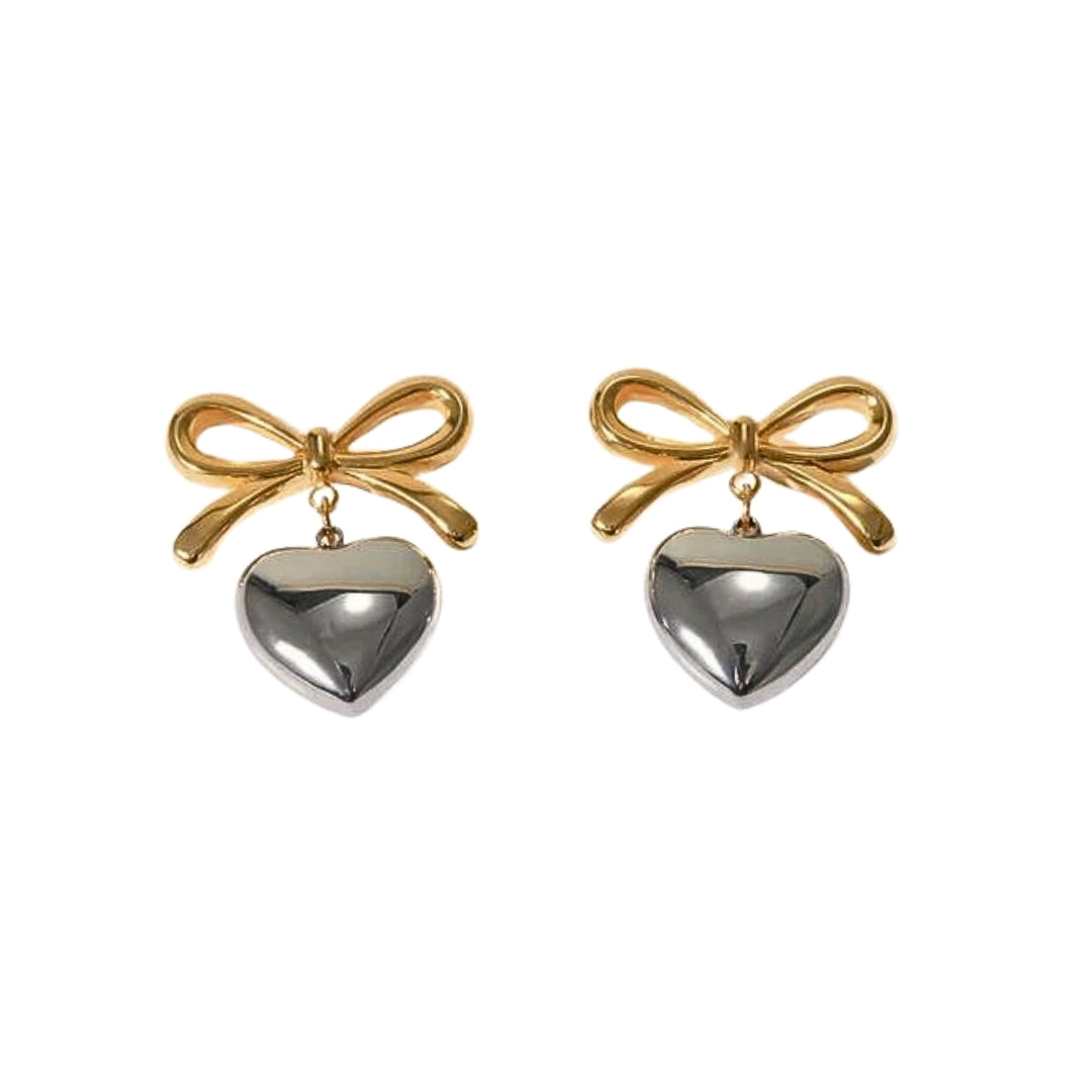 Bow Heart Stud | Earrings