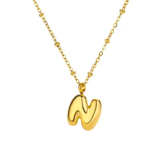 Gold Dainty Balloon Initial Necklaces