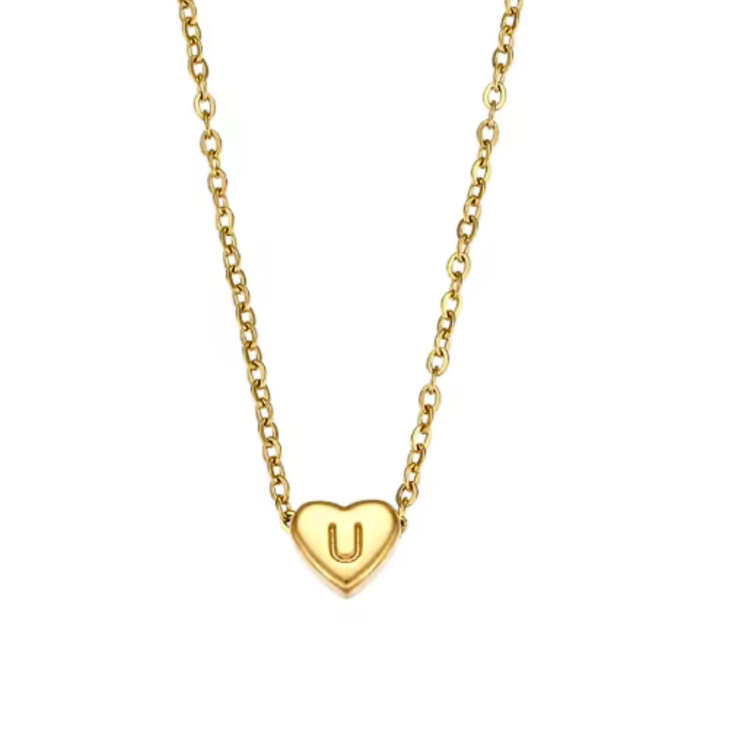 Dainty Heart Initial | Necklace