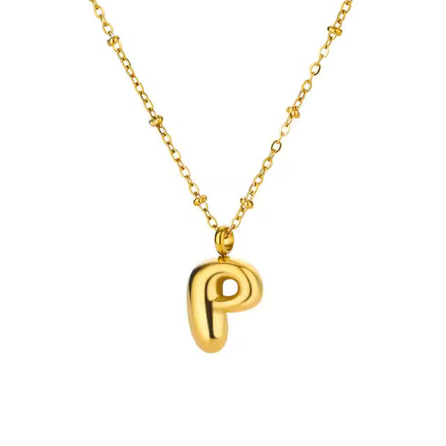 Gold Dainty Balloon Initial Necklaces