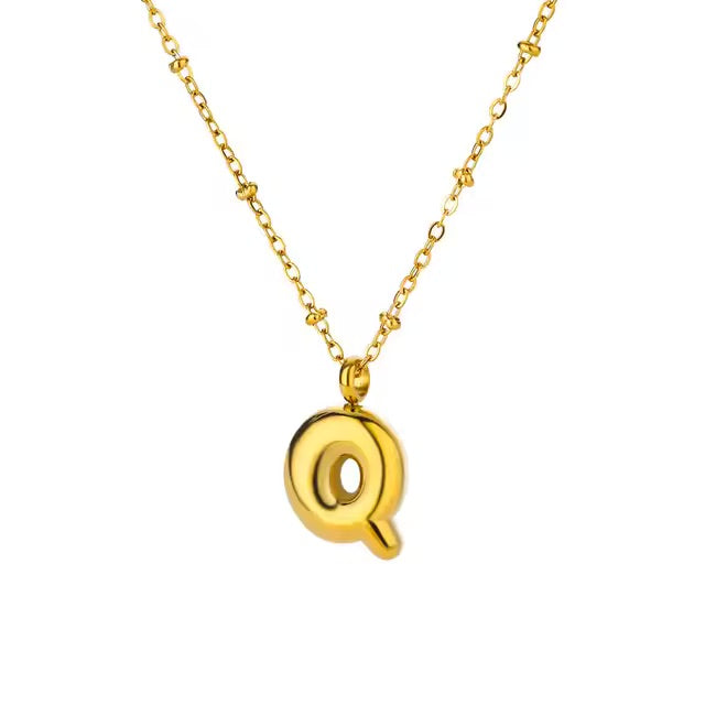 Gold Dainty Balloon Initial Necklaces