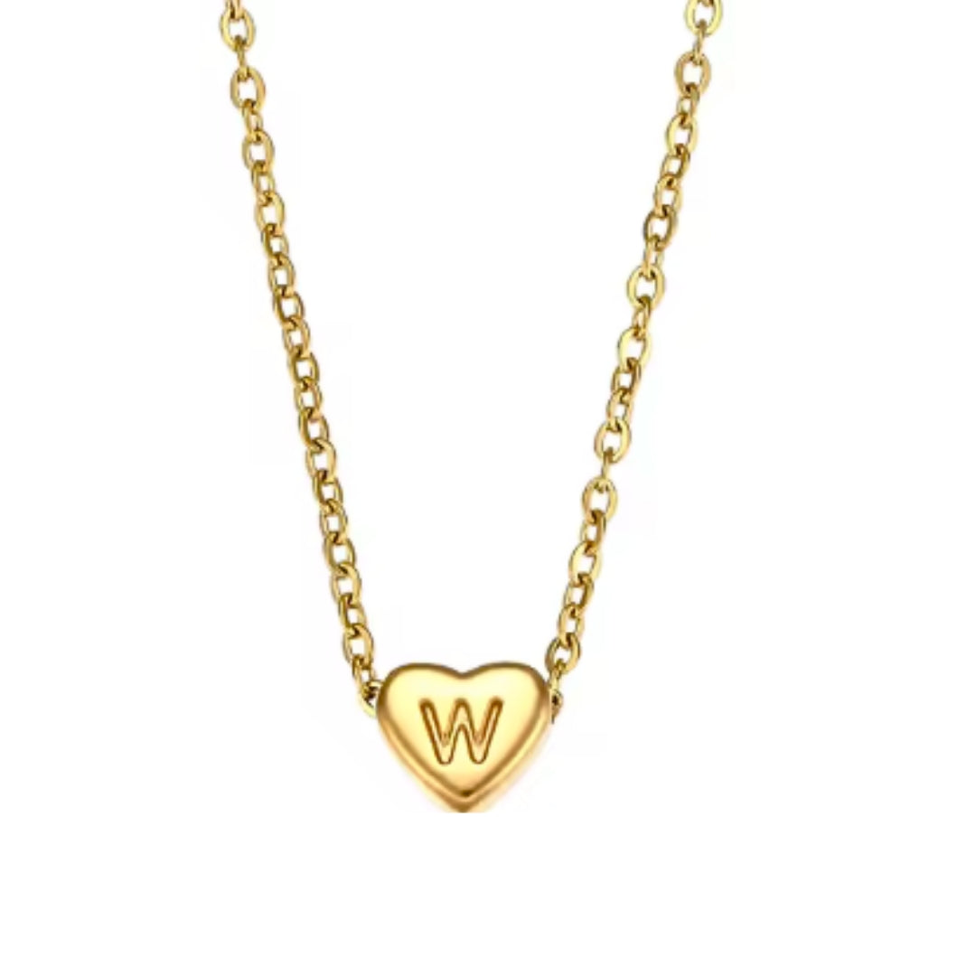 Dainty Heart Initial | Necklace