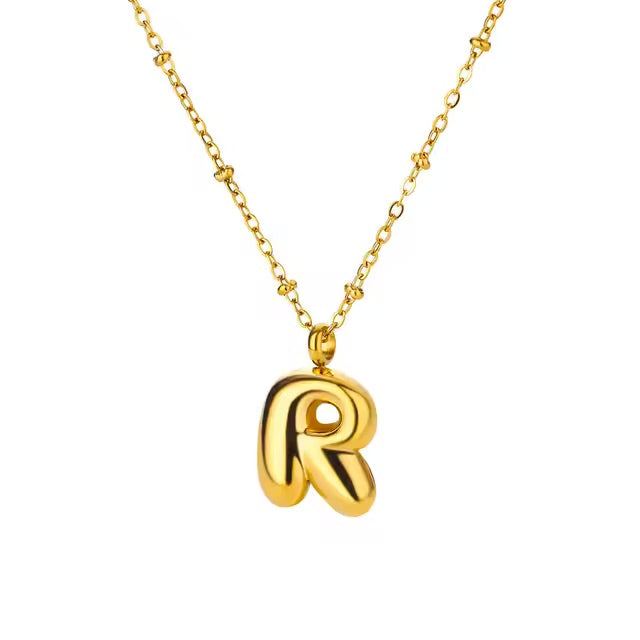 Gold Dainty Balloon Initial Necklaces