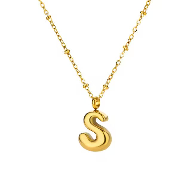 Gold Dainty Balloon Initial Necklaces