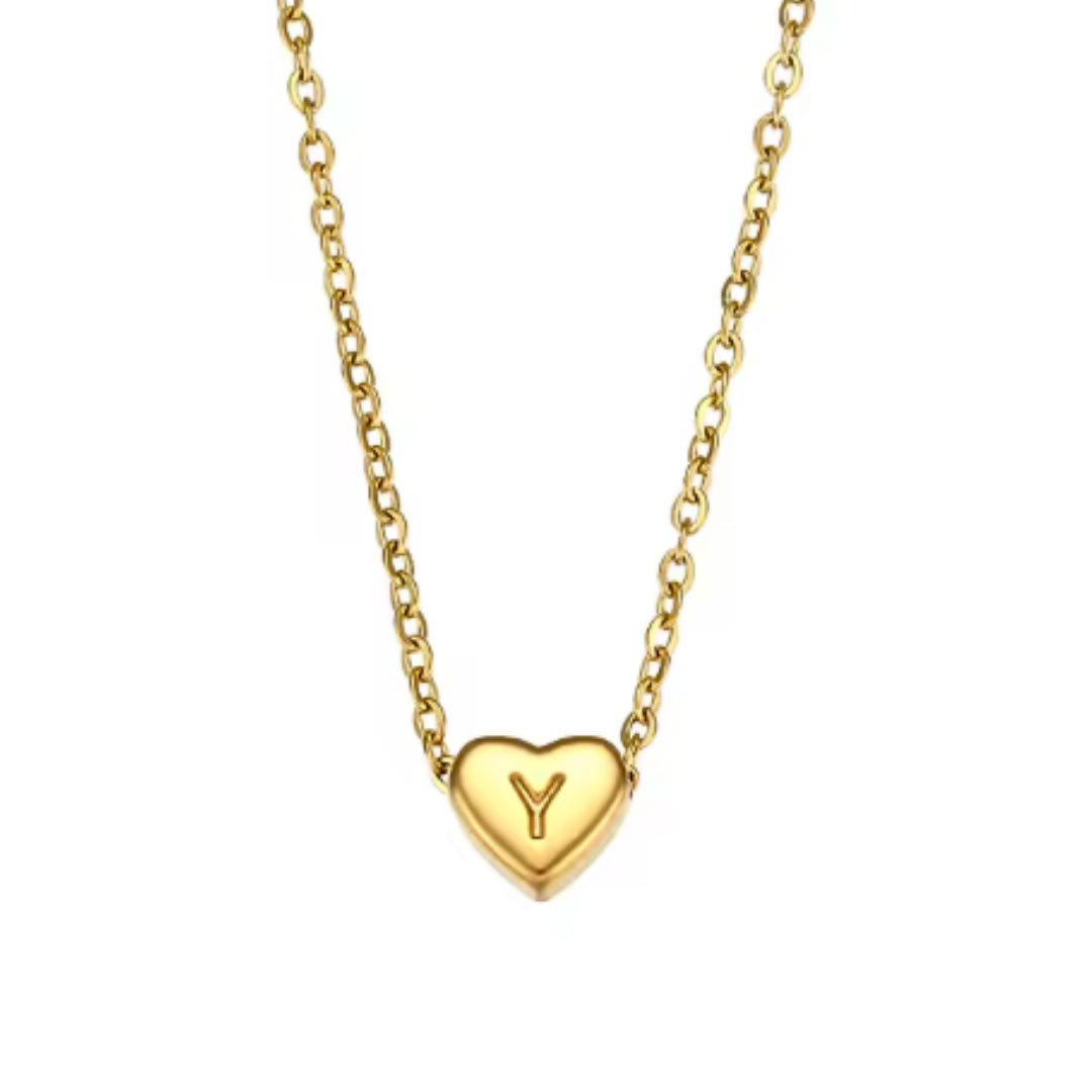 Dainty Heart Initial | Necklace