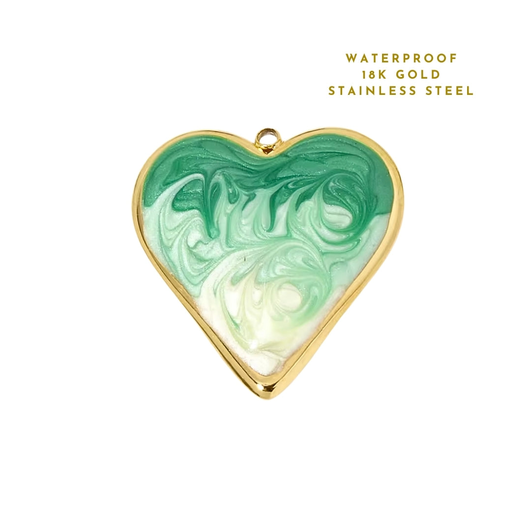 Ombre Green Heart Charm | Charm Bar