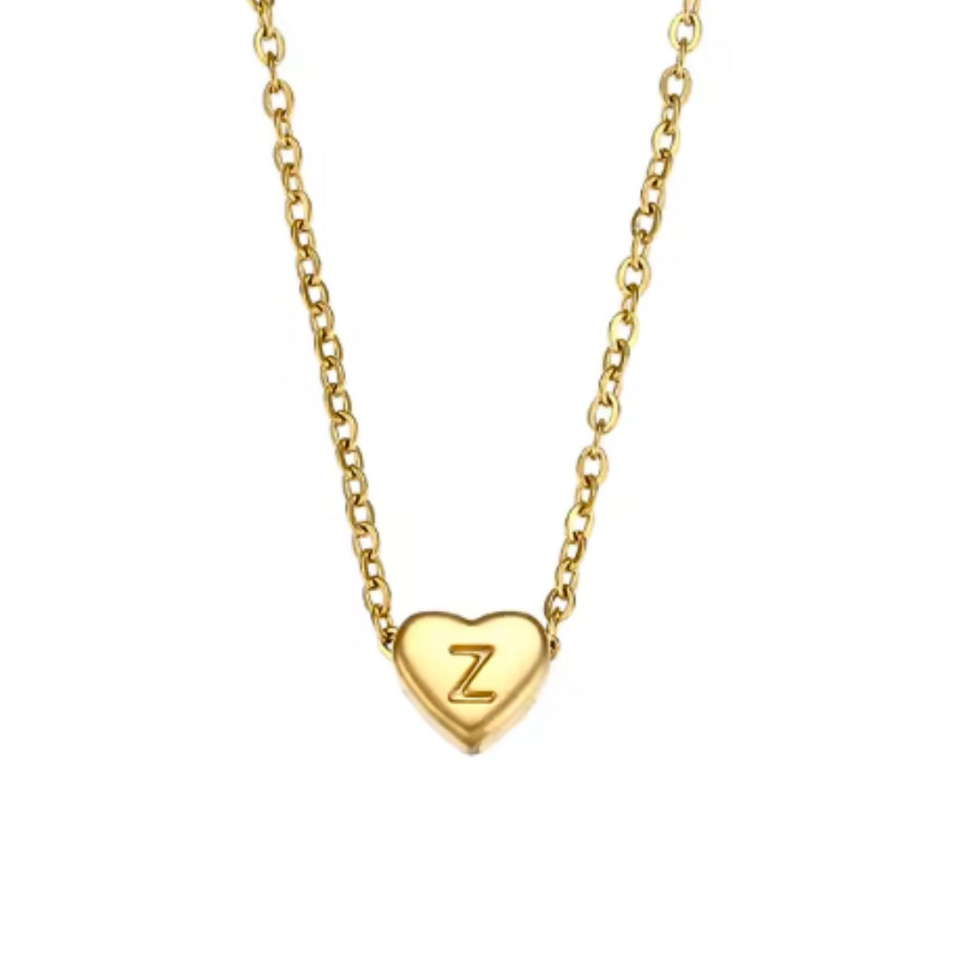 Dainty Heart Initial | Necklace