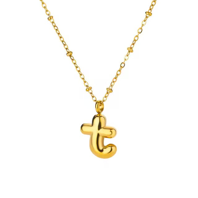 Gold Dainty Balloon Initial Necklaces