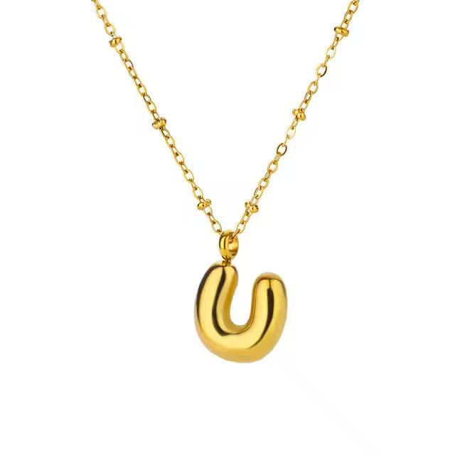 Gold Dainty Balloon Initial Necklaces