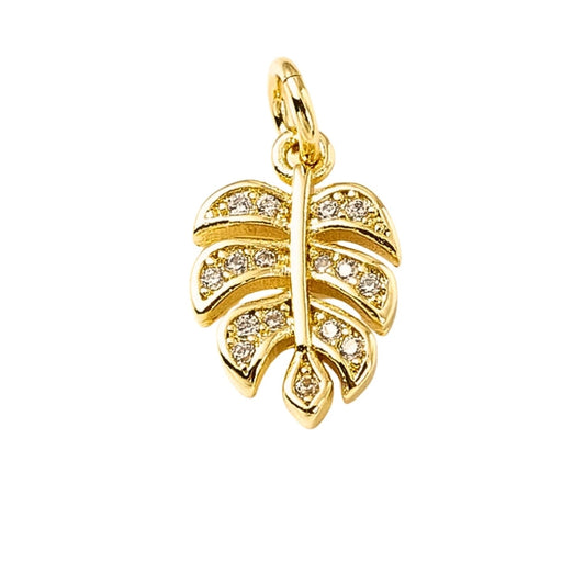 Gold Diamante Palm Leaf