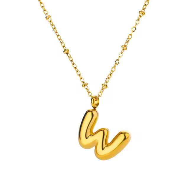 Gold Dainty Balloon Initial Necklaces