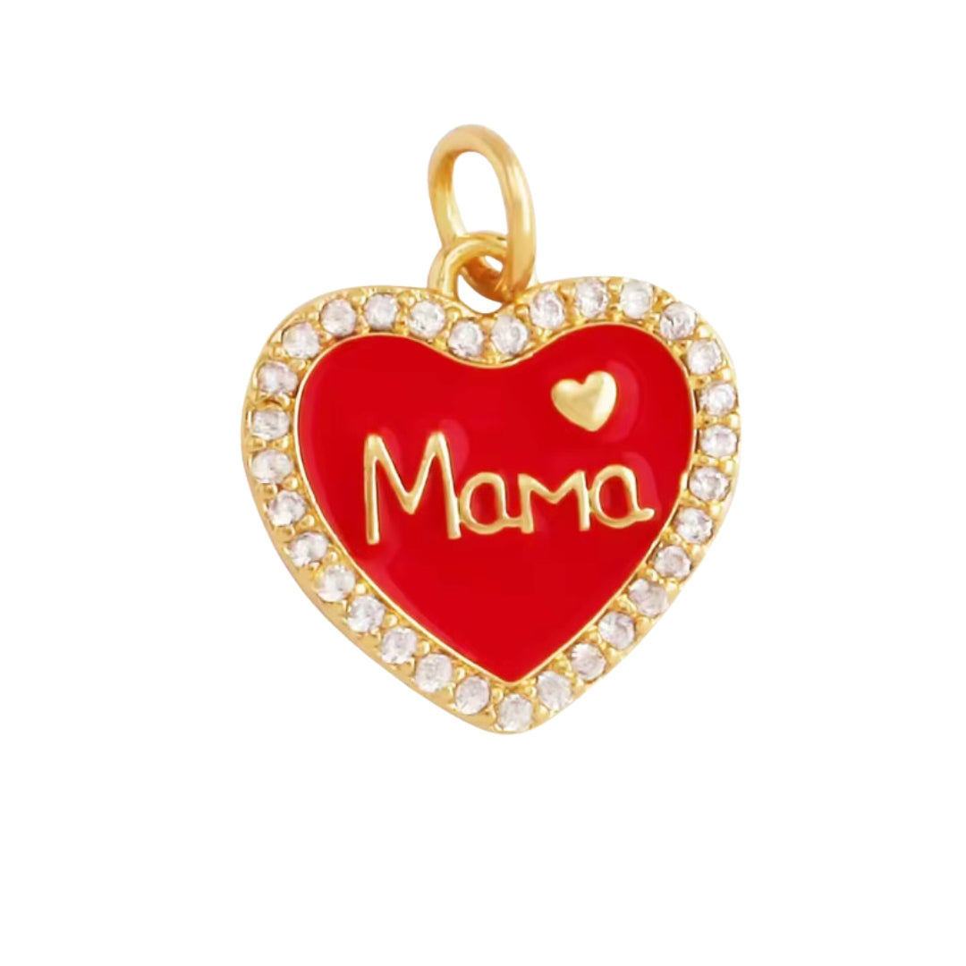 Mama Red Heart | Charm