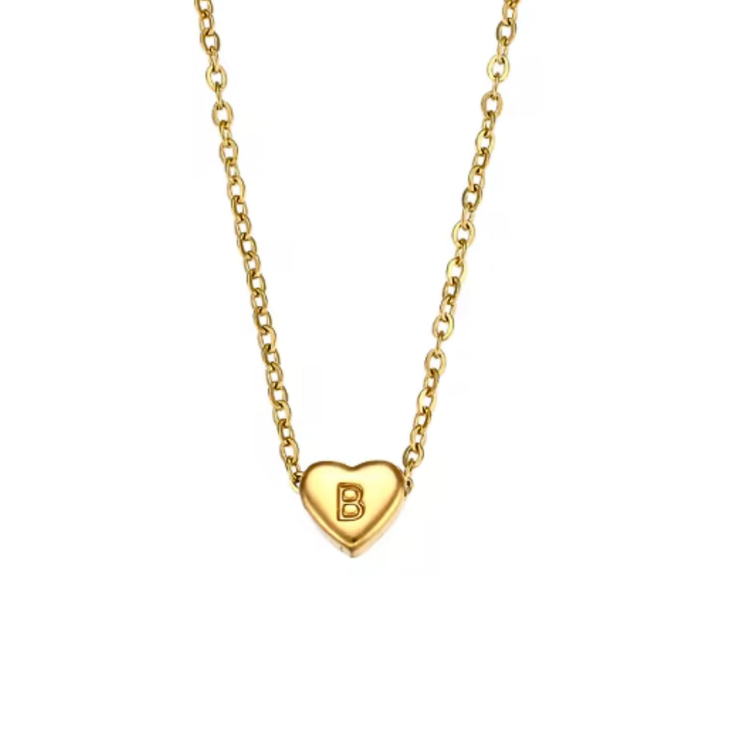 Dainty Heart Initial | Necklace