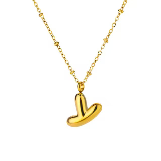 Gold Dainty Balloon Initial Necklaces