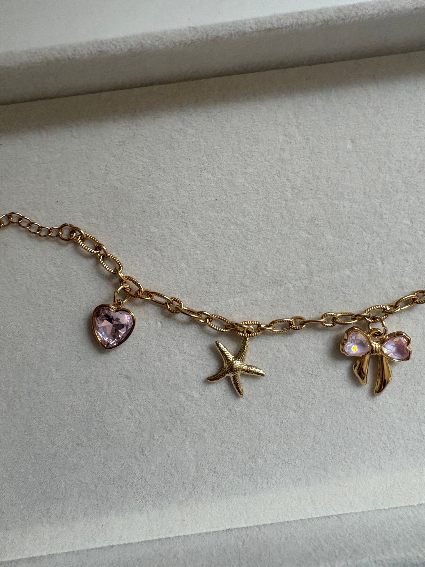 Pink coastal charm bracelet