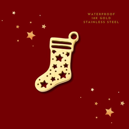 Starry Night Stocking Gold | Charm