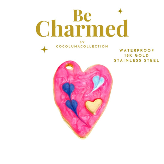 Pink Ceramic Heart | Charms