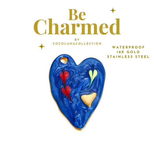 Blue Ceramic Heart | Charms