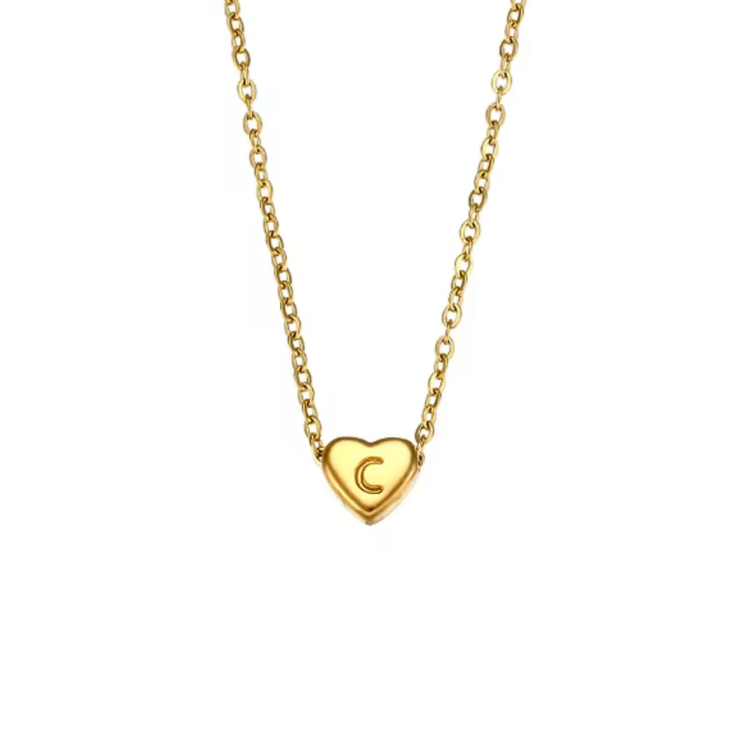 Dainty Heart Initial | Necklace