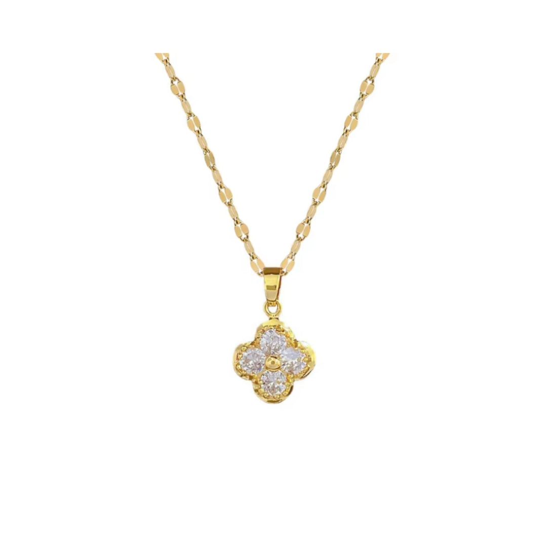 Gold Clover Diamante | Necklace