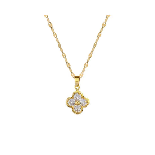 Gold Clover Diamante | Necklace