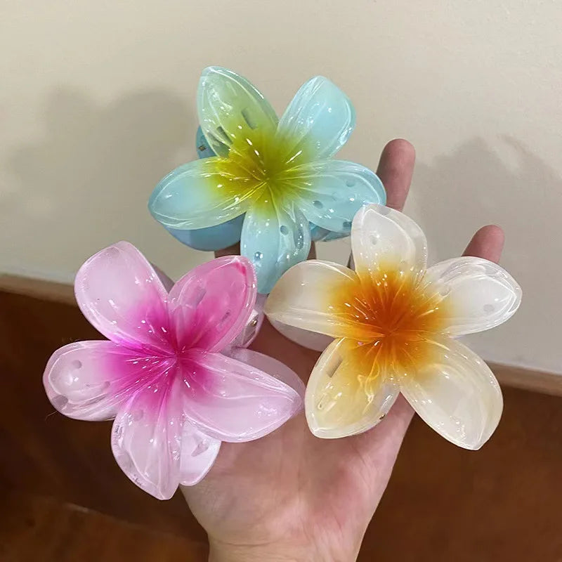 Floral hair clips