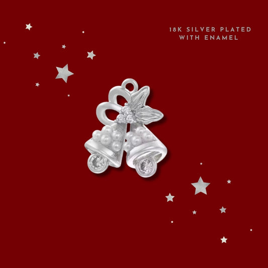 Silver Christmas Pearl Bells | Charm