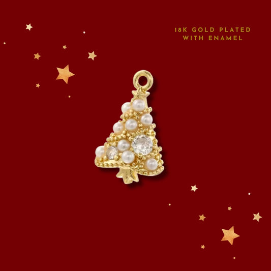 Silver Pearl & Diamante Christmas Tree | Charm