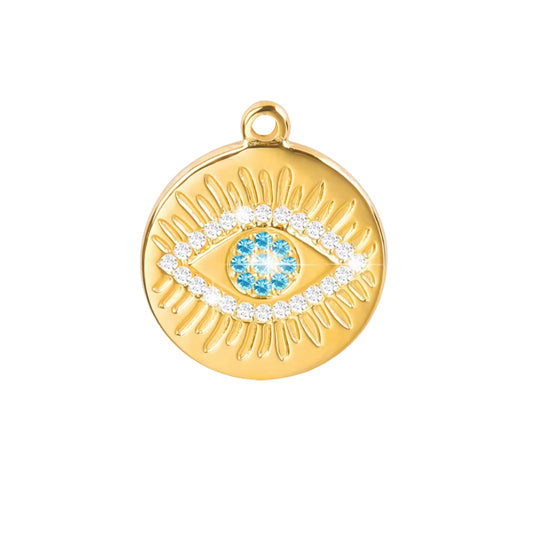 Blue & Gold Evil Eye Pendant