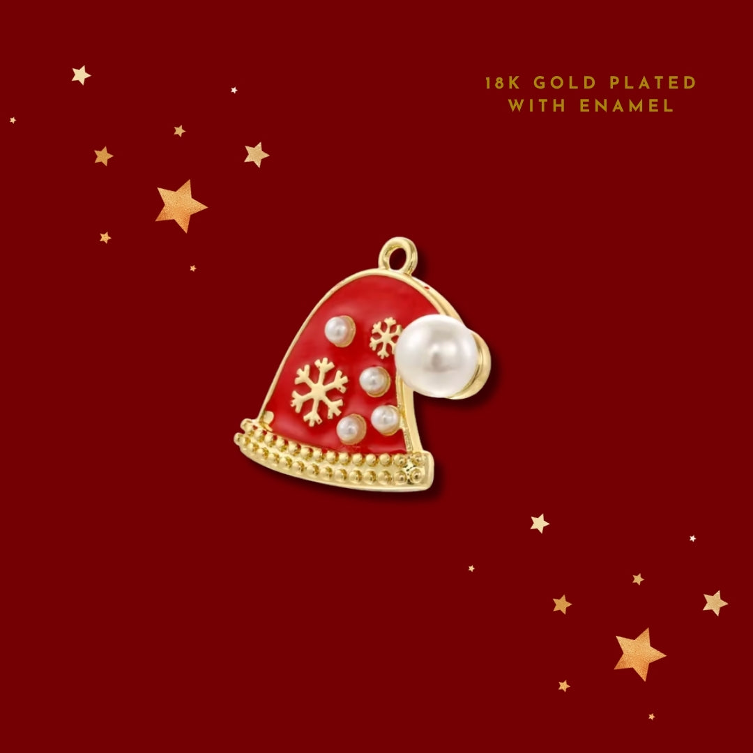 Red & Gold Pearl Hat | Charm